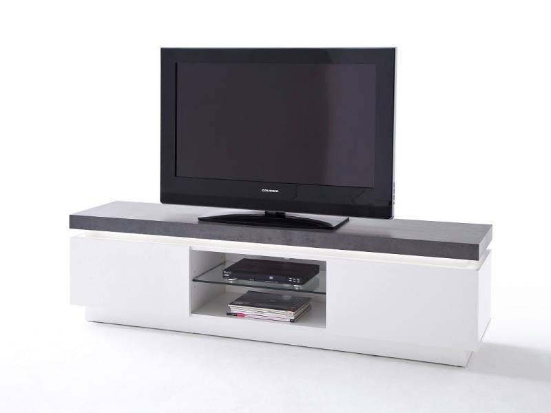 MCA furniture Lowboard TV-Lowboard Atlanta, weiß matt / Beton, inkl. LED Beleuchtung von MCA furniture