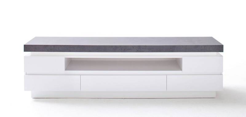 MCA furniture Lowboard TV-Lowboard Atlanta 1, weiß matt / Beton, inkl. LED Beleuchtung von MCA furniture