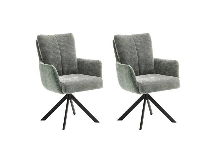 MCA furniture Malia Esszimmerstuhl mit Armlehne pastellgrün im 2er Set mit Drehfunktion Gestell Edelstahl Bezug in Cord Optik und Vintagevelours MCA furniture Malia Esszimmerstuhl mit Armlehne pastellgrün im 2er Set mit Drehfunktion Gestell Edelstahl Bezug in Cord Optik und Vintagevelours von MCA-furniture