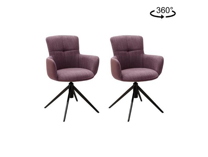 MCA furniture Mecana Armlehnenstuhl im 2er Set mit Drehfunktion Gestell Schwarz matt Bezug in Chenille Optik und Polyurethan Merlot MCA furniture Mecana Armlehnenstuhl im 2er Set mit Drehfunktion Gestell Schwarz matt Bezug in Chenille Optik und Polyurethan Merlot von MCA-furniture