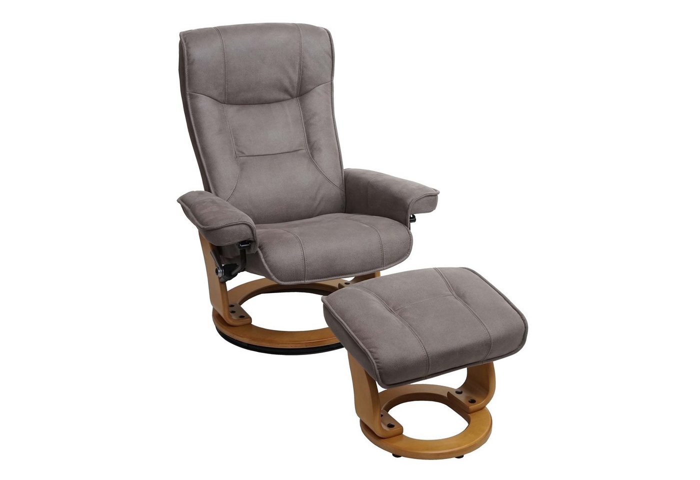 MCA furniture Relaxsessel Halifax-S, Inkl. gepolstertem Fußhocker, Sessel um 360° drehbar, Breite Armlehnen von MCA furniture
