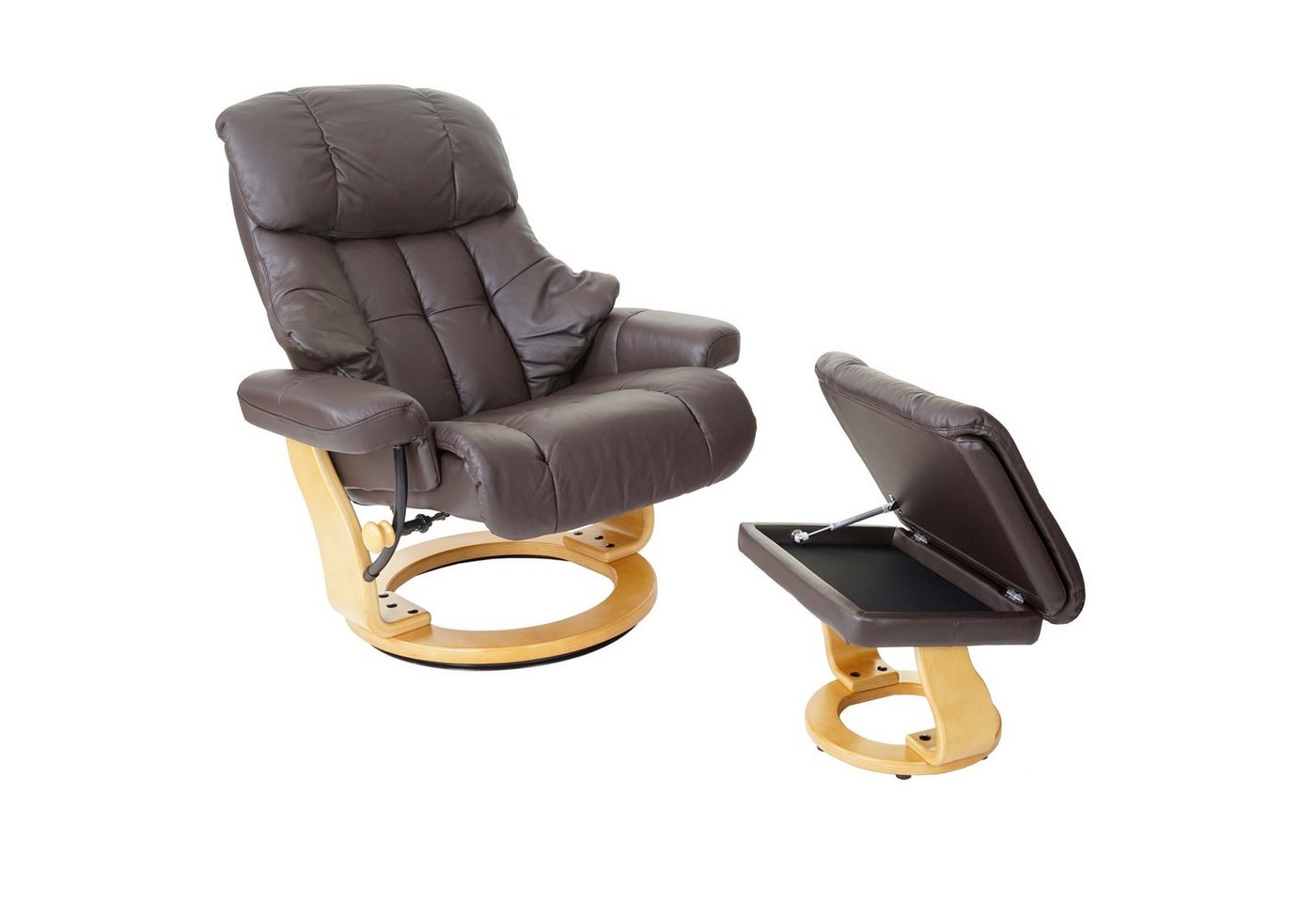 MCA furniture Relaxsessel Windsor XXL, Extradicke Polsterung, inklusive gepolstertem Fußhocker mit Staufach von MCA furniture