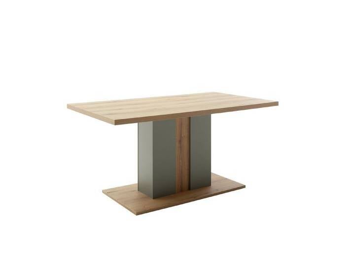 MCA furniture Säulen-Esstisch in Salbei-Grün / Eichenfarben Dekor - 160x77x90 (BxHxT), grün von MCA-furniture