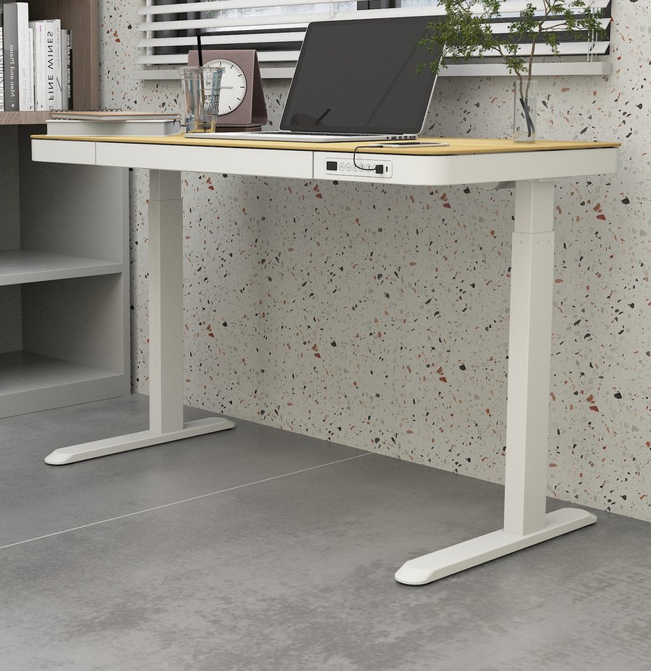 MCA furniture Schreibtisch Carbo (Laptoptisch in Eiche hell, Höhe 72 - 122 cm), elektrische Höhenverstellung von MCA furniture