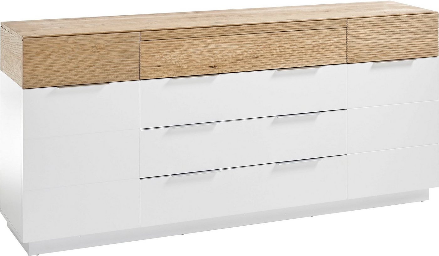 MCA furniture Sideboard Dubai, weiß Matt mit Absetzungen in Eiche von MCA furniture