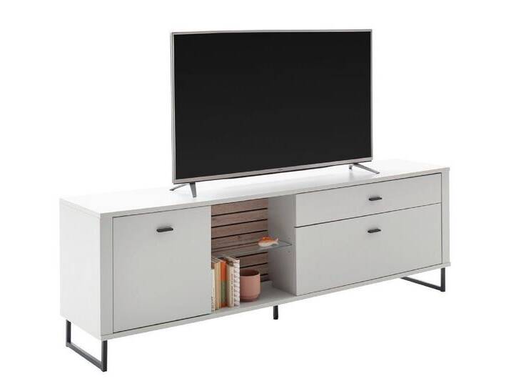 MCA furniture Sideboard TV-Board Louisiana, Modern White, ohne Beleuchtung (1 St), Wohnzimmerschrank, Wohnwand, Anbauwand, modern, weiß von MCA-furniture