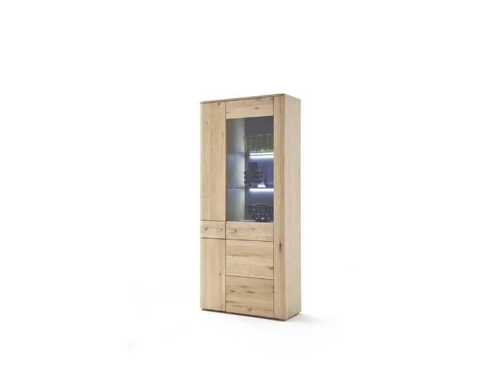 MCA furniture Stauraumvitrine 2 Türen, Front Massiv Eiche geölt, Korpus furniert - 90x200x37 (BxHxT) von MCA-furniture