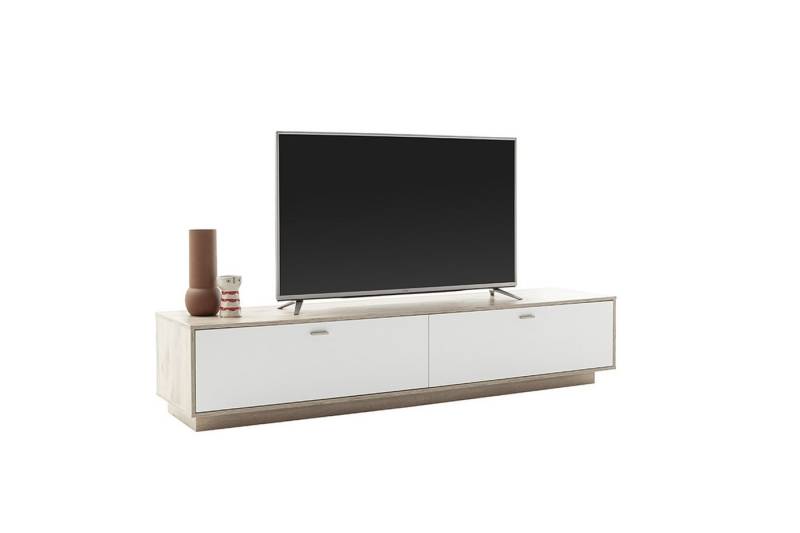 MCA furniture TV-Board 2 Schübe, 80 Zoll, Soft withe / Viking Eiche Dekor - 210x44x50 (BxHxT) von MCA furniture