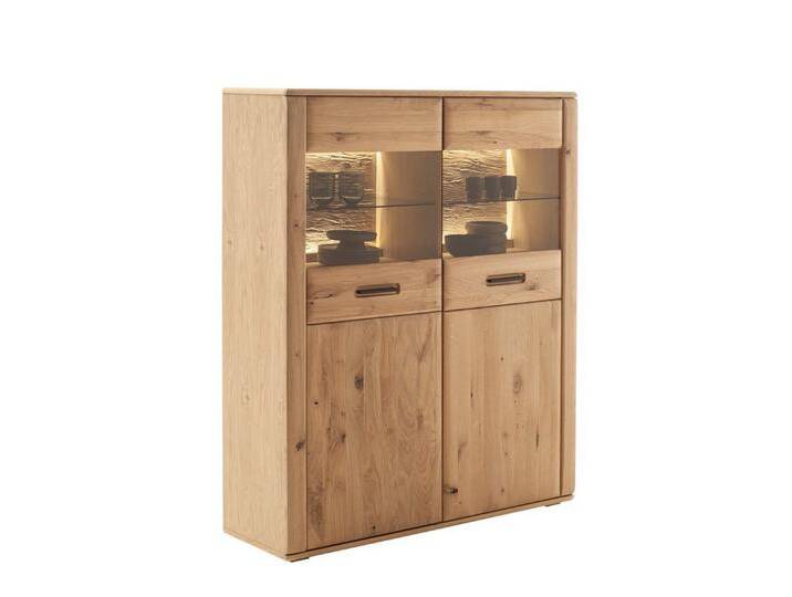 MCA furniture Vitrine Highboard Alento, Asteiche / Balkeneiche, ohne Beleuchtung Wohnzimmerkommode ca. 120 cm, braun von MCA-furniture