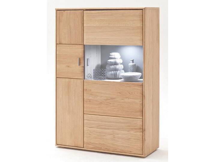MCA furniture Vitrine Highboard Tarragona (L), Eiche Bianco, ohne Beleuchtung, beige von MCA-furniture