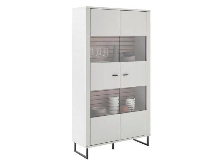 MCA furniture Vitrine Kombi-Vitrine Louisiana, Modern White, ohne Beleuchtung (1-St) Wohnzimmerschrank, Wohnwand, Anbauwand, modern, weiß von MCA-furniture