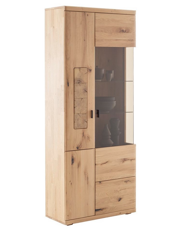 MCA furniture Vitrine Kombi-Vitrine Palma, Asteiche / Balkeneiche, ohne Beleuchtung Wohnzimmerschrank ca. 80 cm von MCA furniture