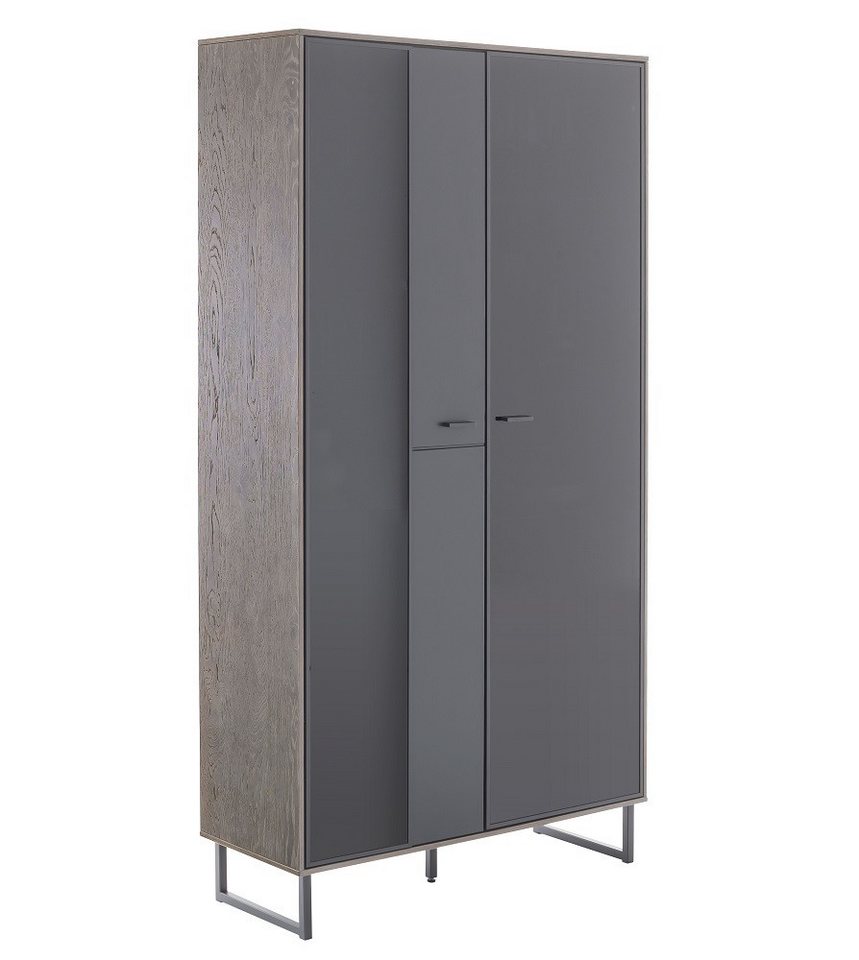 MCA furniture Vitrine Kombi-Vitrine Venezia 2, Softblack / Vulcano Eiche, ohne Beleuchtung Wohnzimmerkommode ca. 185 cm von MCA furniture