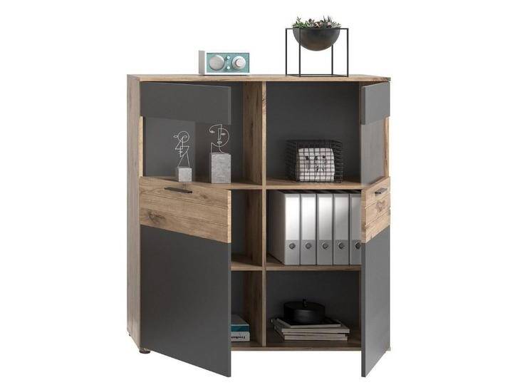 MCA furniture Vitrine Vitrine Highboard Mason, Nox Oak / Basalt Grau ohne Beleuchtung, grau MCA furniture Vitrine Vitrine Highboard Mason, Nox Oak / Basalt Grau ohne Beleuchtung, grau von MCA-furniture