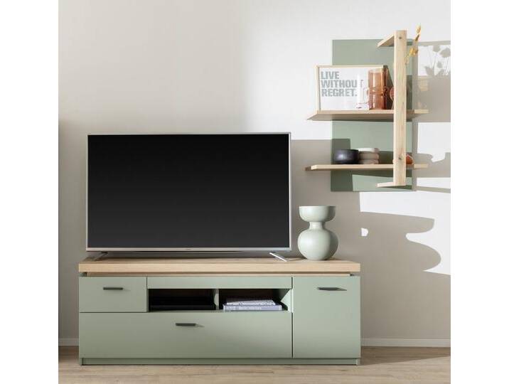 MCA furniture Wohnwand (2-teilig) Salbei / Eiche, Lowboard 156x57x44cm, Wandboard 65x96x26cm, (2-teilig), grün von MCA-furniture