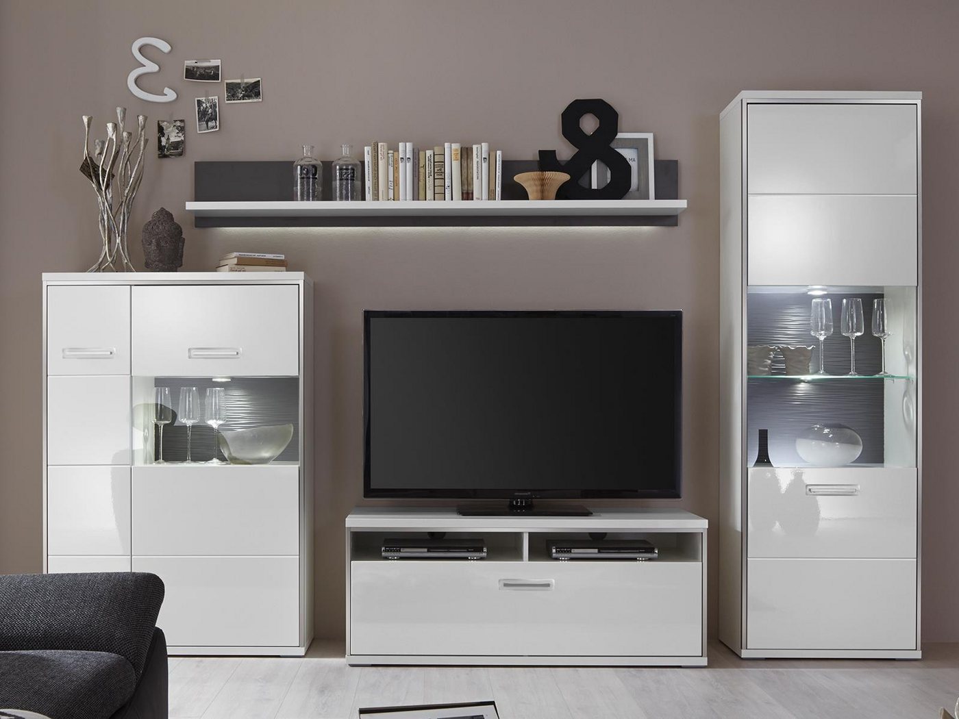 MCA furniture Wohnwand 301 x 201 x 52 cm (B/H/T) von MCA furniture