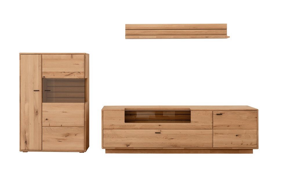 MCA furniture Wohnwand Wohnkombination 3 Girona, Ast / Balkeneiche, 3-teilig, optional, (3-St), Wohnwand, Anbauwand, modern von MCA furniture