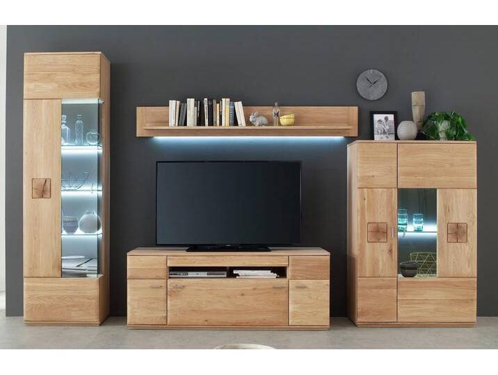 MCA furniture Wohnwand Wohnwand Anbauwand I Bologna, Eiche Bianco, 4-teilig, (4-St), braun von MCA-furniture