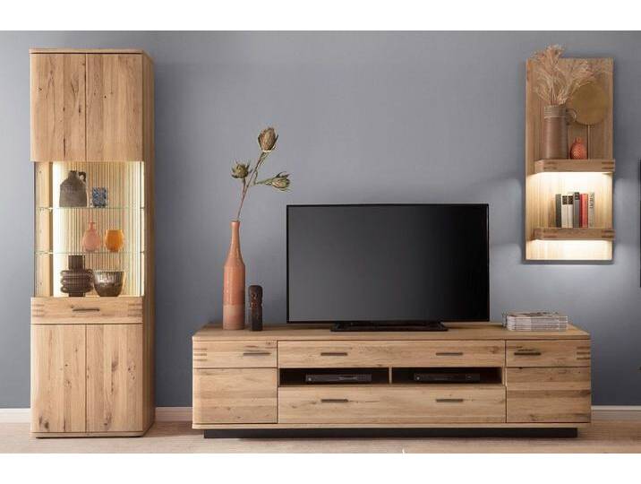 MCA furniture Wohnwand Wohnwand Anbauwand Salvador, Balkeneiche Bianco, 3-teilig, (4-St), braun von MCA-furniture
