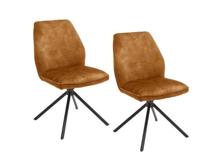 MCA furniture brauner Esszimmerstuhl Ottawa im 2er-Set Vintage Velouroptik Bezugsfarbe curry 4-Fuß-Gestell schwarz Stuhl im 2er Set MCA furniture brauner Esszimmerstuhl Ottawa im 2er-Set Vintage Velouroptik Bezugsfarbe curry 4-Fuß-Gestell schwarz Stuhl im 2er Set von MCA-furniture