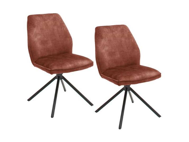 MCA furniture brauner Esszimmerstuhl Ottawa im 2er-Set Vintage Velouroptik Bezugsfarbe rostbraun 4-Fuß-Gestell schwarz Stuhl im 2er Set MCA furniture brauner Esszimmerstuhl Ottawa im 2er-Set Vintage Velouroptik Bezugsfarbe rostbraun 4-Fuß-Gestell schwarz Stuhl im 2er Set von MCA-furniture