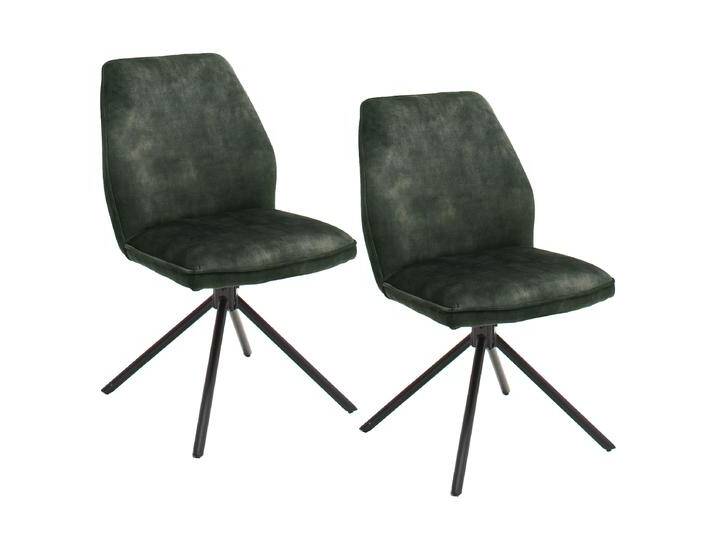 MCA furniture grüner Esszimmerstuhl Polsterstuhl Ottawa im 2er-Set Vintage Velouroptik Bezugsfarbe olivgrün 4-Fuß-Gestell schwarz Stuhl im 2er Set MCA furniture grüner Esszimmerstuhl Polsterstuhl Ottawa im 2er-Set Vintage Velouroptik Bezugsfarbe olivgrün 4-Fuß-Gestell schwarz Stuhl im 2er Set von MCA-furniture