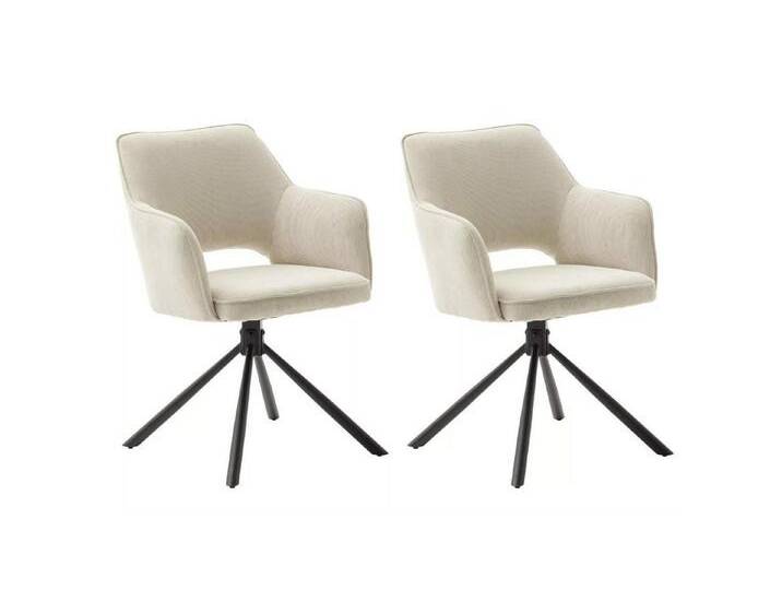 MCA living Esszimmerstuhl Armlehnstuhl Luzon 2er-Set Cord Creme drehbar mit Autoreturn, mit Autoreturn MCA living Esszimmerstuhl Armlehnstuhl Luzon 2er-Set Cord Creme drehbar mit Autoreturn, mit Autoreturn von MCA-furniture