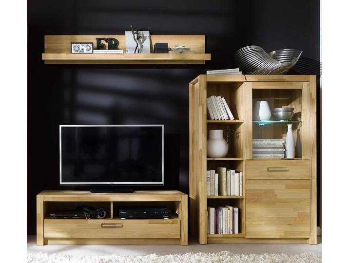 MCA living Wohnwand (3-teilig) in Kernbuche massiv - 243x175x46 (BxHxT), (3-teilig) von MCA-furniture