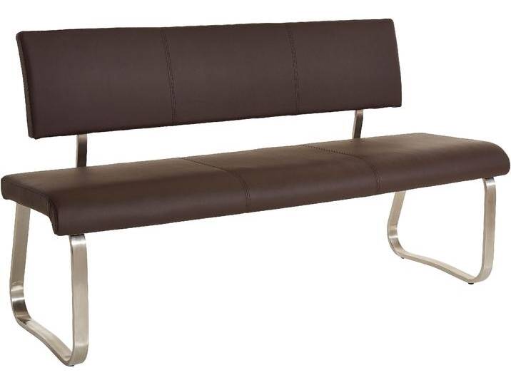 Polsterbank MCA FURNITURE Arco, TOPSELLER , braun (braun, edelstahl gebürstet), B:155cm H:86cm T:59cm, Sitzbänke, belastbar bis 280 kg, Kunstleder, in verschiedenen Breiten von MCA-furniture