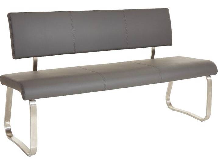 Polsterbank MCA FURNITURE Arco, TOPSELLER , grau (grau, edelstahl gebürstet), B:175cm H:86cm T:59cm, Sitzbänke, belastbar bis 280 kg, Kunstleder, in verschiedenen Breiten von MCA-furniture