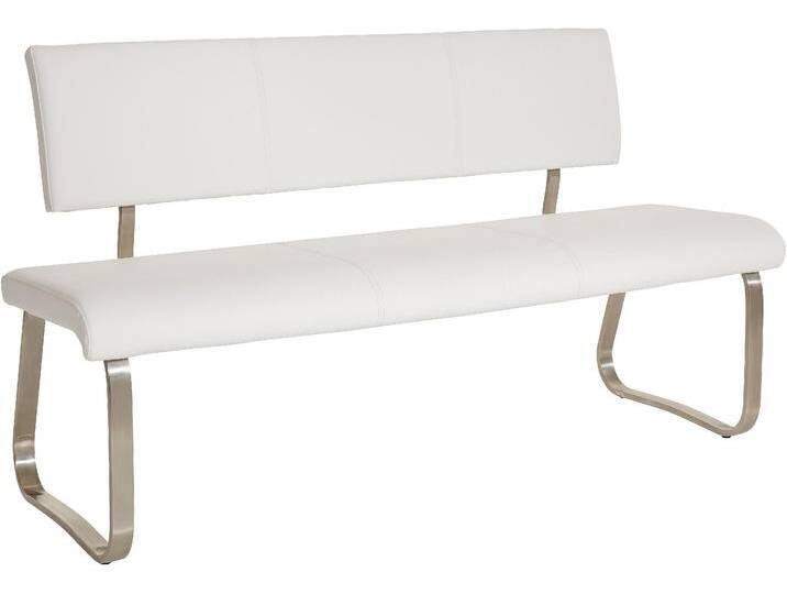 Polsterbank MCA FURNITURE Arco, TOPSELLER , weiß (weiß, edelstahl gebürstet), B:175cm H:86cm T:59cm, Sitzbänke, belastbar bis 280 kg, Kunstleder, in verschiedenen Breiten von MCA-furniture