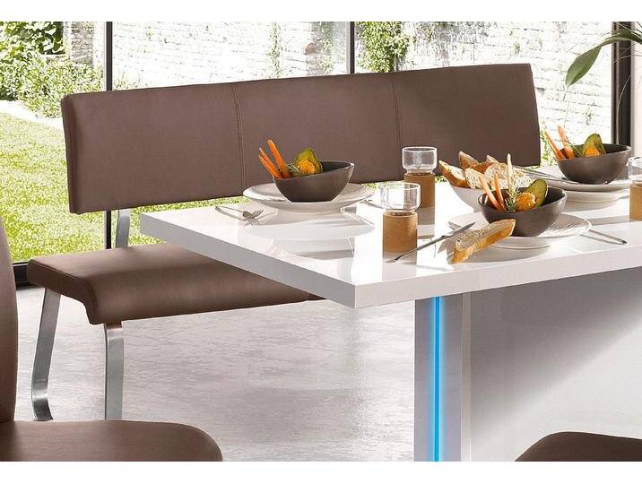 Polsterbank MCA FURNITURE Arco , braun (cappucino), B:155cm H:86cm T:59cm, Sitzbänke, belastbar bis 280 Kg, Echtleder, in verschiedenen Breiten von MCA-furniture