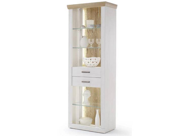Regalschrank Madrid Landhaus Pinie Aurelio/ Grandson Oak LED Beleuchtung mit 2er set LED Band 100 cm von MCA-furniture
