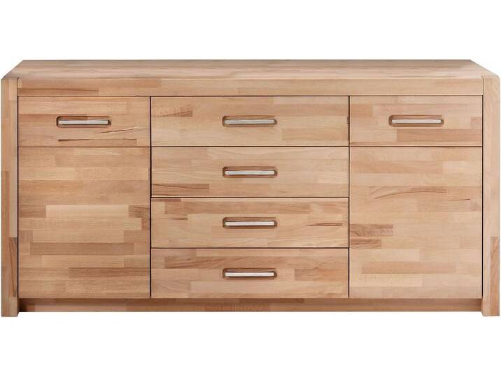 Sideboard MCA LIVING Fenja , beige (kernbuchefarben), B:163cm H:78cm T:40cm, Massivholz, Sideboards, Massivholz, 4 Schubkästen, 2 Türen von MCA-furniture