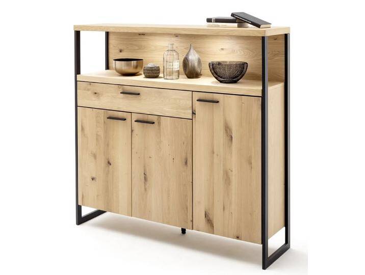 Sideboard Salerno 2 Balkeneiche / Eiche Bianco mit 2er Set LED Unterbauspot von MCA-furniture