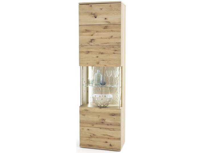 Vitrine 2 Santori Eiche Bianco LED Beleuchtung mit 2er Set LED Band 60 cm von MCA-furniture
