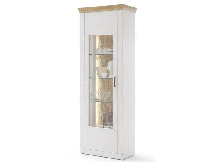 Vitrine Madrid Landhaus Pinie Aurelio/ Grandson Oak mit 2er set LED Band 135 cm von MCA-furniture