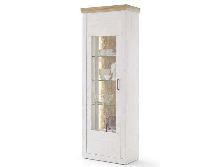 Vitrine Madrid Landhaus Pinie Aurelio/ Grandson Oak mit 2er set LED Band 135 cm von MCA-furniture