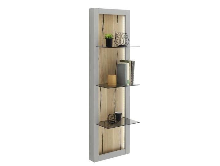 Wandregal Sevilla Arktis grau LED Beleuchtung mit 2er Set LED Band 125 cm Wandregal Sevilla Arktis grau LED Beleuchtung mit 2er Set LED Band 125 cm von MCA-furniture