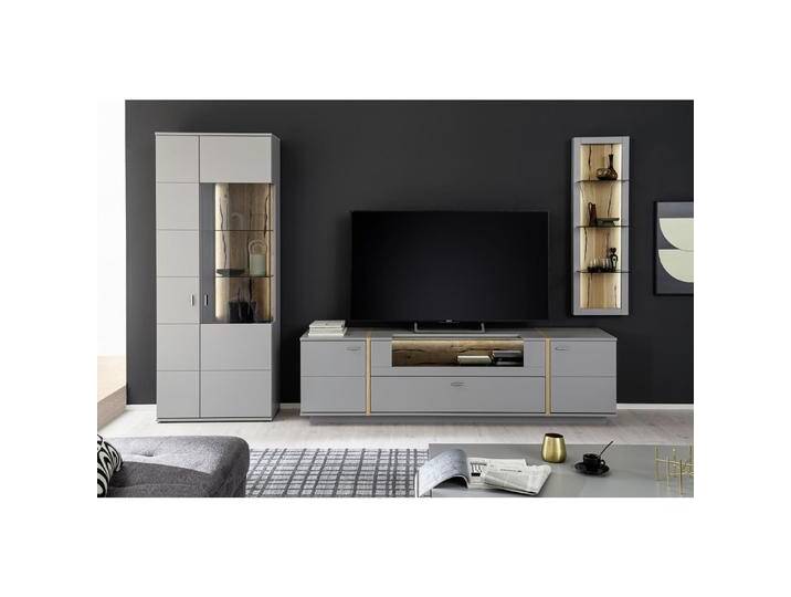 Wohnwand Wohnkombination Sevilla Arktis grau 3-teilig LED Beleuchtung von MCA-furniture