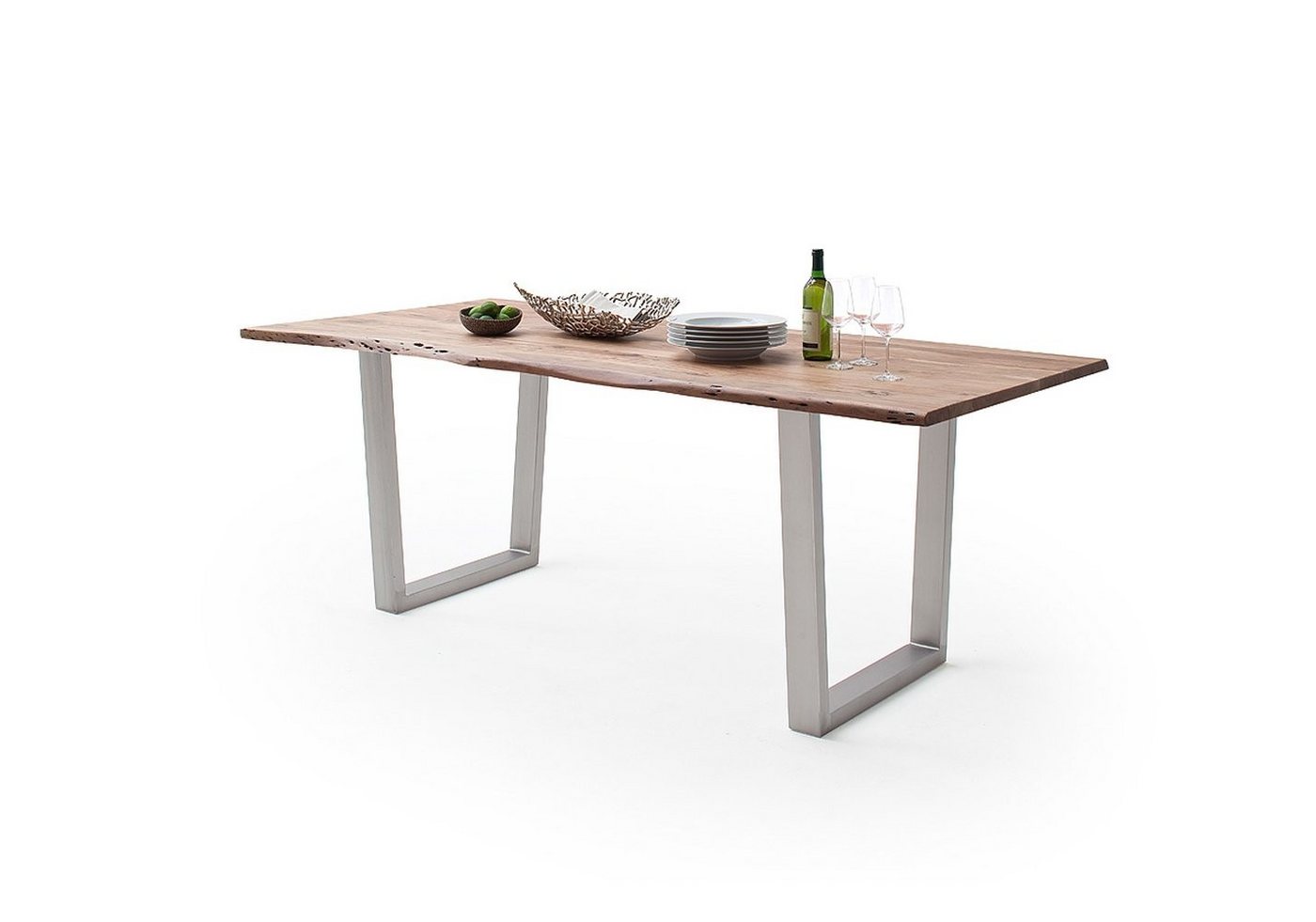 MCA living Baumkantentisch in Akazie natur lackiert - 180x76,5x90 (BxHxT) von MCA living