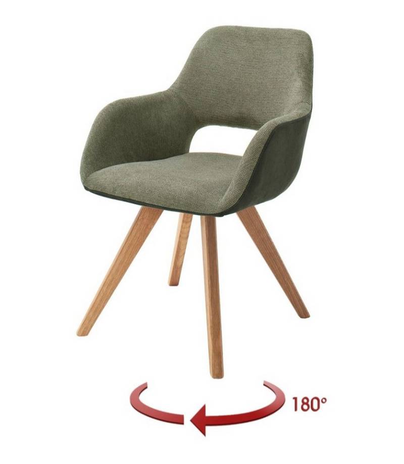 MCA living Drehstuhl in Oliv, Stoffmix Fantasy/ Arizona - 56x86x64cm (BxHxT) von MCA living