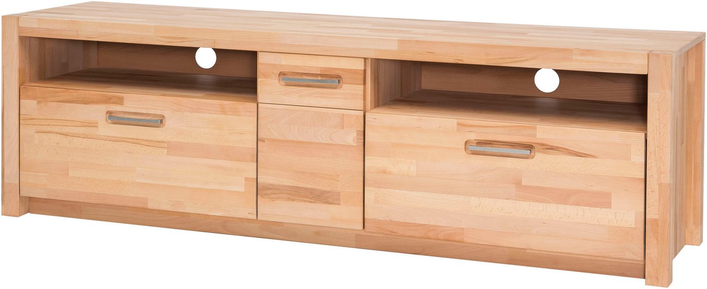 MCA living Lowboard Fenja TV-Element, Kommode,TV-Möbel,Breite 185 cm (Set, 1 St., 1 Stück), Massivholz, 2 Schubkästen, 2 offene Fächer, 1 Tür, TV-Größe 70 Zoll von MCA living