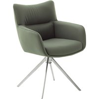 MCA LIMONE 2 4 Fuß Stuhl mit Armlehnen Edelstahl/Leder 360° drehbar von MCA
