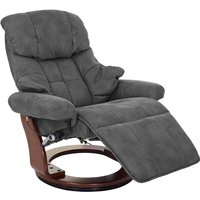 Mca Relaxsessel Windsor 2, Fernsehsessel Sessel, Stoff/Textil 150kg belastbar dunkelgrau, Walnuss-Optik von HHG
