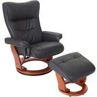 Neuwertig] MCA Relaxsessel Edmonton, Fernsehsessel Hocker, Echtleder 130kg belastbar schwarz, honigfarben von MCA