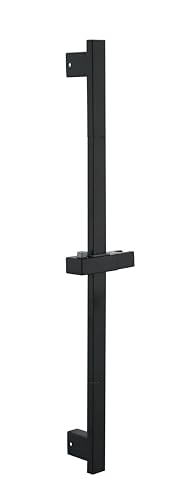 MCADYS Duschstange Universal 70 cm Brausestange Schwarz Matt Classic mit Schiebegleiter zur Höhenverstellung der Handbrause von MCADYS