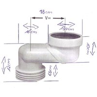 Mcalpine - wc Versprungbogen DN100 x 180mm weiss, wc Anschluss waagerecht von MCALPINE