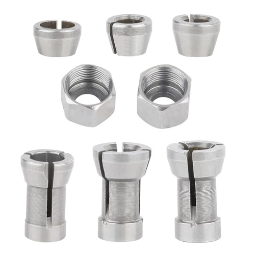 8 Stück Router Collet Adapter Set Mehrgrößenkompatibilität Für Trimrouster Sichern Mehrere Oberflächen Klemmsysteme Trim Router Collet Set 8 Stück Router Collet Adapter Set Mehrgrößenkompatibilität Für Trimrouster Sichern Mehrere Oberflächen Klemmsysteme Trim Router Collet Set von MCAOAL