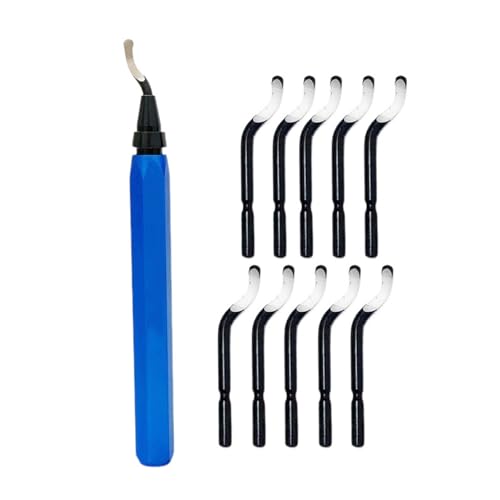 Blue Handheld Degrilling Werkzeug Mit 10 BS1010 Cutter Oder 15 Cutter Für Metall Und Kunststoff Gratentfernung Ausgestattet Blue Handheld Degrilling Werkzeug Mit 10 BS1010 Cutter Oder 15 Cutter Für Metall Und Kunststoff Gratentfernung Ausgestattet von MCAOAL